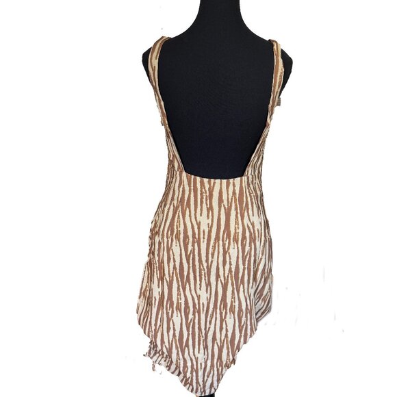 NWT Backyard Roses Sleeveless Dress | Adjustable Side Ruching Heart Neck S/M - Picture 2 of 7